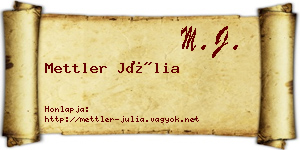 Mettler Júlia névjegykártya